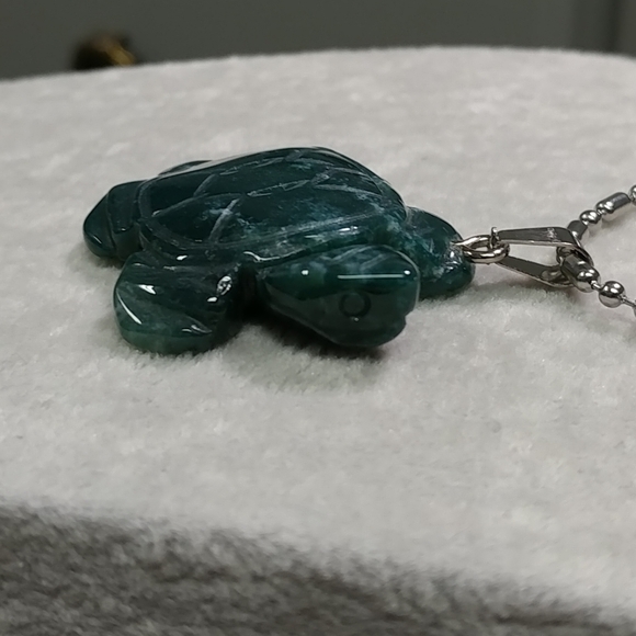 Turtle Indian Agate Necklace Natural Gemstone Crystal Tortoise Pendant 🐢 - Picture 12 of 17